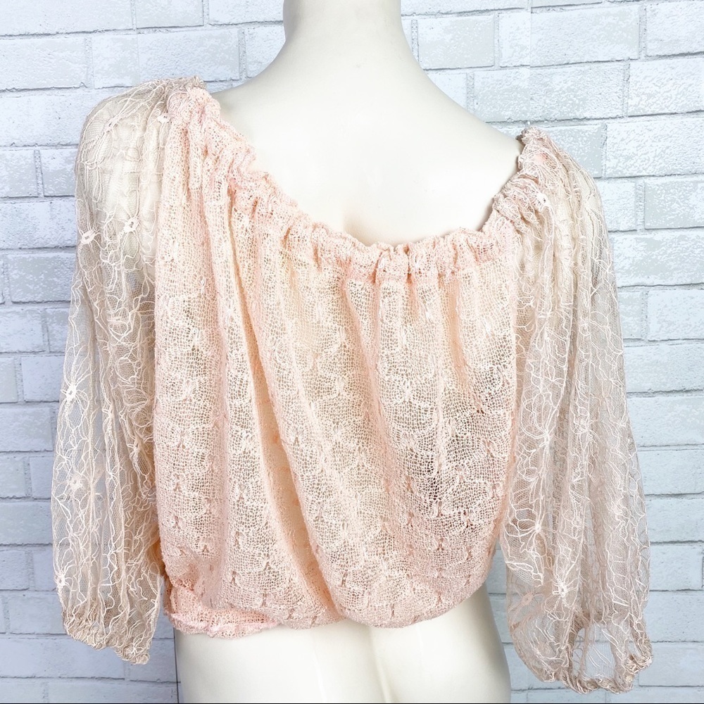 a'reve Boho Peach Lace Top - Picture 3 of 9